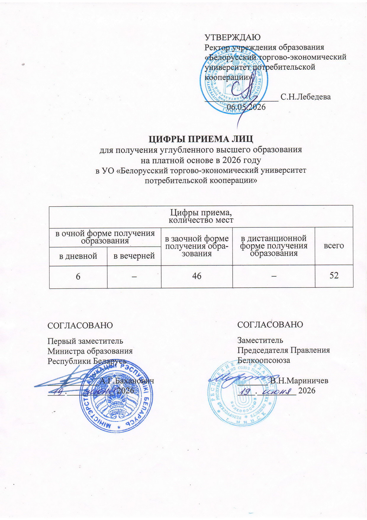 План приема в магистратуру